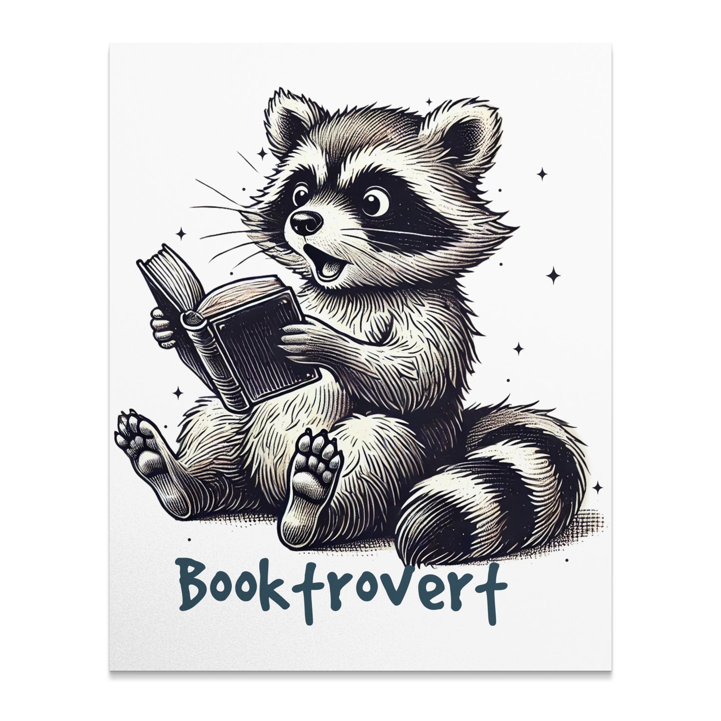 Adorable Book Reading Raccoon Booktrovert product type