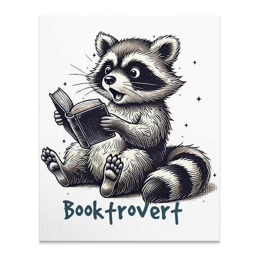Adorable Book Reading Raccoon Booktrovert product type