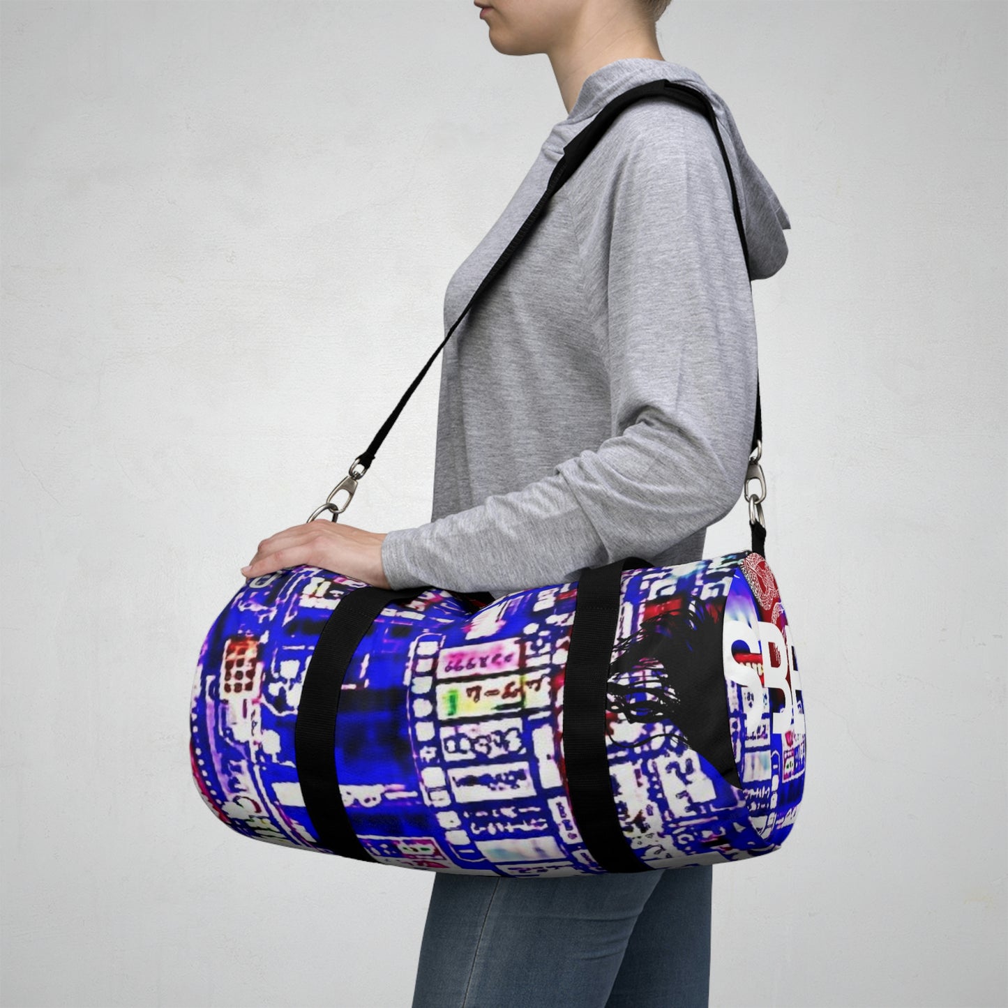 Tokyo Japanese Abstract Duffle Bag, Weekender Bag, Carry on Travel Overnight Canvas