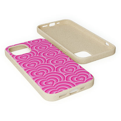 Pink Hearts Tough Phone Case Cute Cool Trendy Biodegradable Phone Case