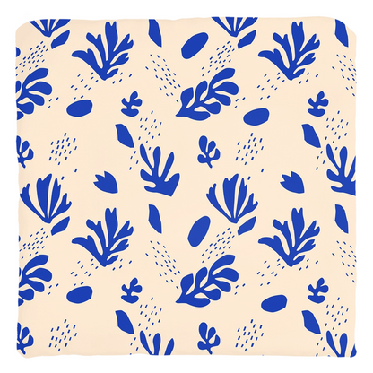 Floral Throw Pillows Matisse Art Throw Pillow Cover Cushion Blue and Creme