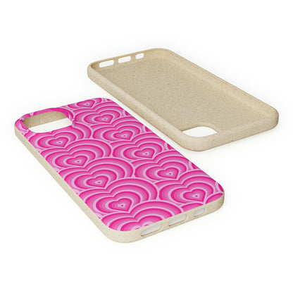 Pink Hearts Tough Phone Case Cute Cool Trendy Biodegradable Phone Case