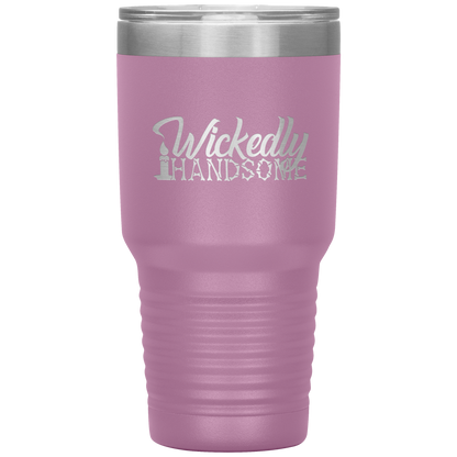 Halloween Tumbler Wickedly Handsome Funny Tumbler 30 oz Insulated Tumbler Mug Cup Gift
