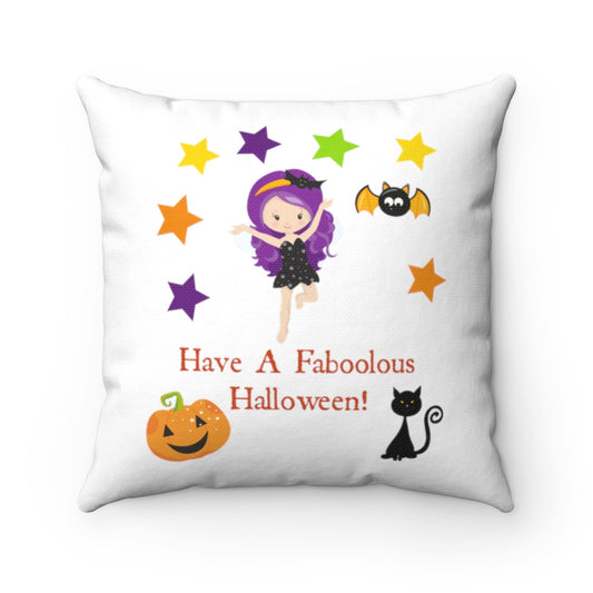 Halloween Pillow For Girls, Halloween Decor, Throw Pillow, Girls Bedding, Square Pillow