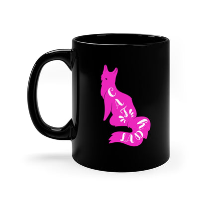 Cat Lady 11oz Black Coffee Mug Cat Lover Mom Cute Ceramic Cup