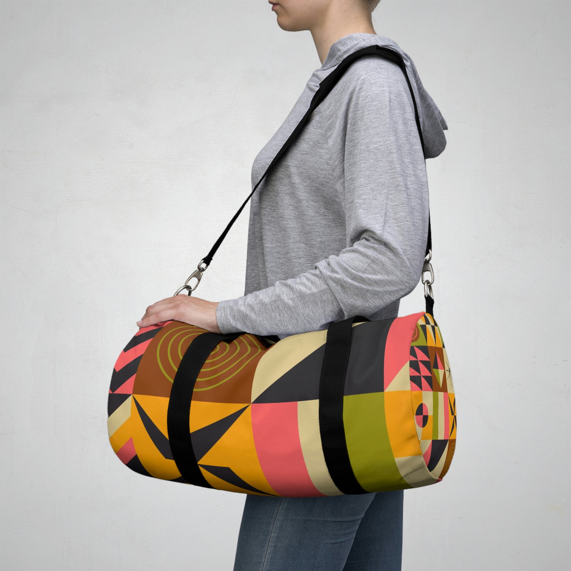colorful abstract duffle bags
