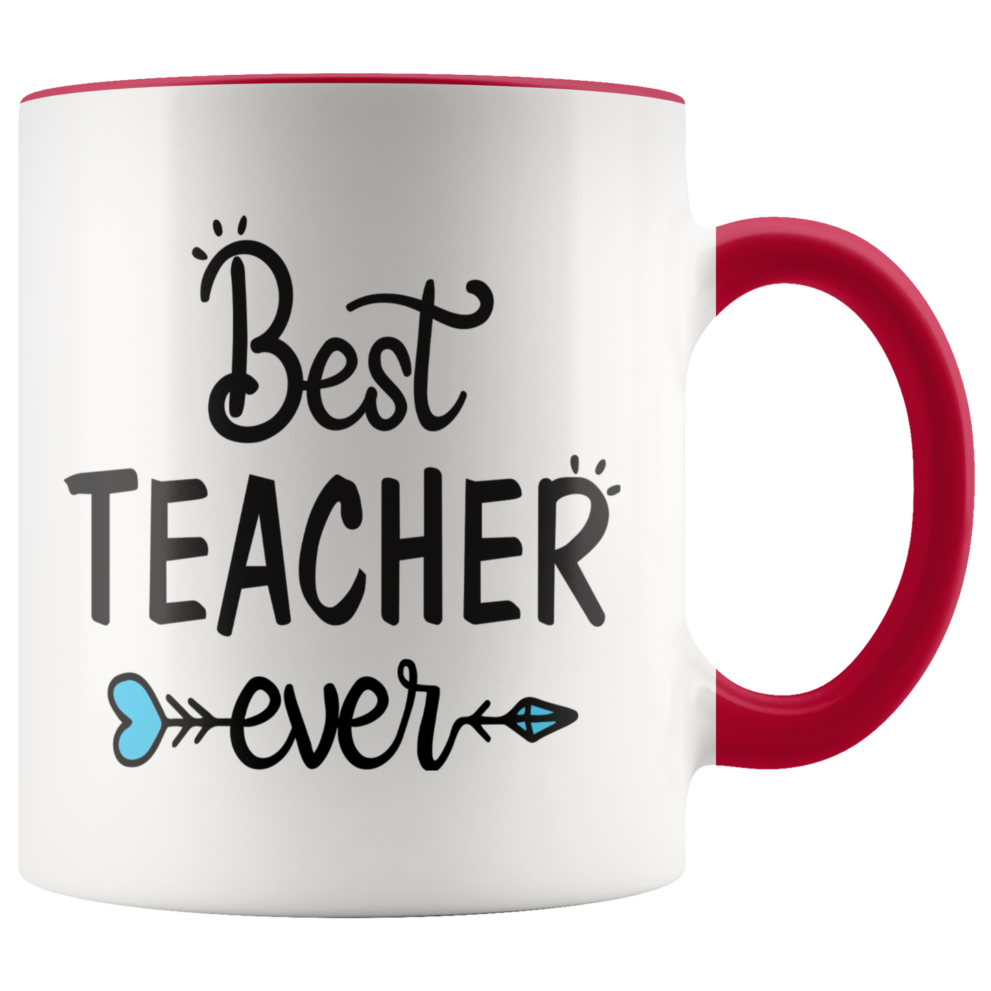 Best Teacher Ever Coffee mug  Color accent mugs Teacher gift