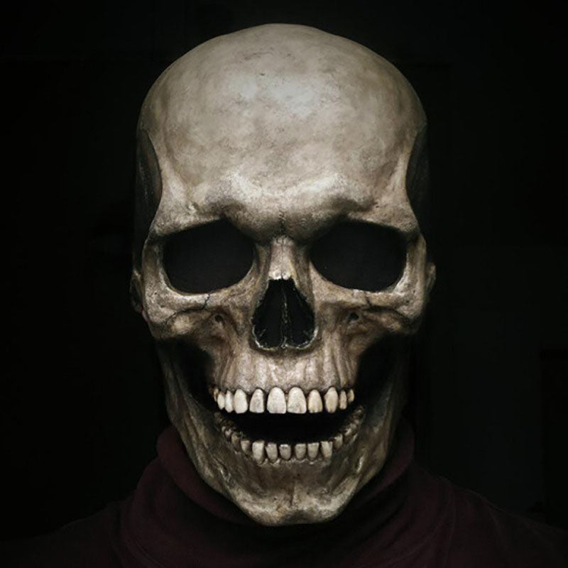 Halloween Skull Mouth Moving Mask Pumpkin Creepy Horror Goth Mask