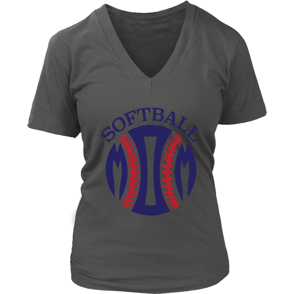 Softball Mom T-shirt Custom Graphic tee Gift for mom V-Neck Women T-shirt
