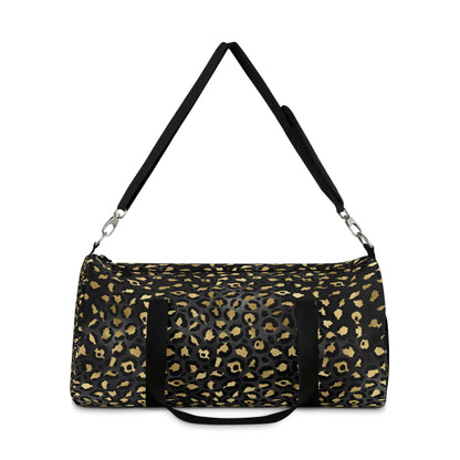 Leopard Print Duffle Bag, Weekender Duffle Bag, Carry-on Travel Overnight Canvas Duffel Bag