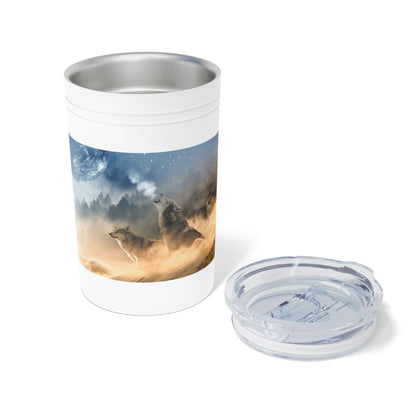 Wolf Howling Sublimation Vacuum Insulated Tumbler, 11oz Tumbler Cup