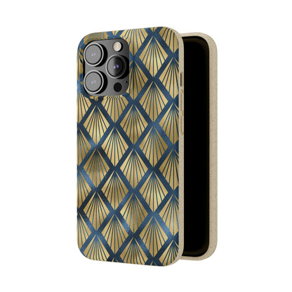 Blue and Gold Eco-Friendly Biodegradable Phone Case: Protect Your Device & the Planet"