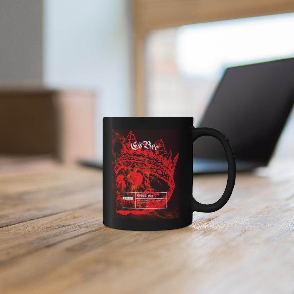 Skull Mug Ceramic Black 11oz Coffee Mug Skeleton, Goth Decor, Coffee Lover Mug Gift
