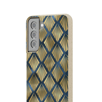 Blue and Gold Eco-Friendly Biodegradable Phone Case: Protect Your Device & the Planet"