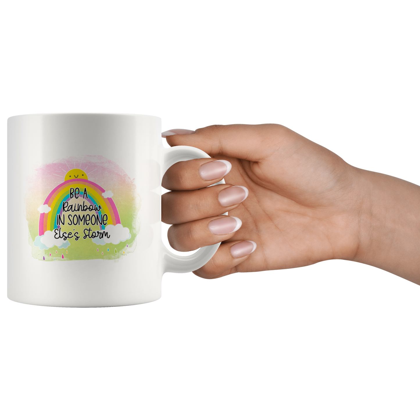 Rainbow Coffee Mug, Be A Rainbow,Custom Mug, Tea Mug, Motivational Coffee Gift