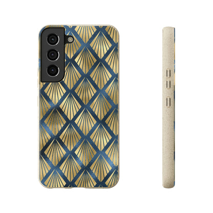 Blue and Gold Eco-Friendly Biodegradable Phone Case: Protect Your Device & the Planet"