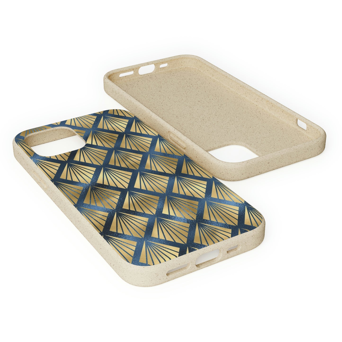 Blue and Gold Eco-Friendly Biodegradable Phone Case: Protect Your Device & the Planet"