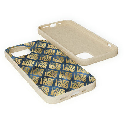 Blue and Gold Eco-Friendly Biodegradable Phone Case: Protect Your Device & the Planet"