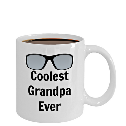 Coolest Grandpa Ever- Novelty Coffee Mug Gift- Birthday Father's Day For Grandpas Ceramic Cups