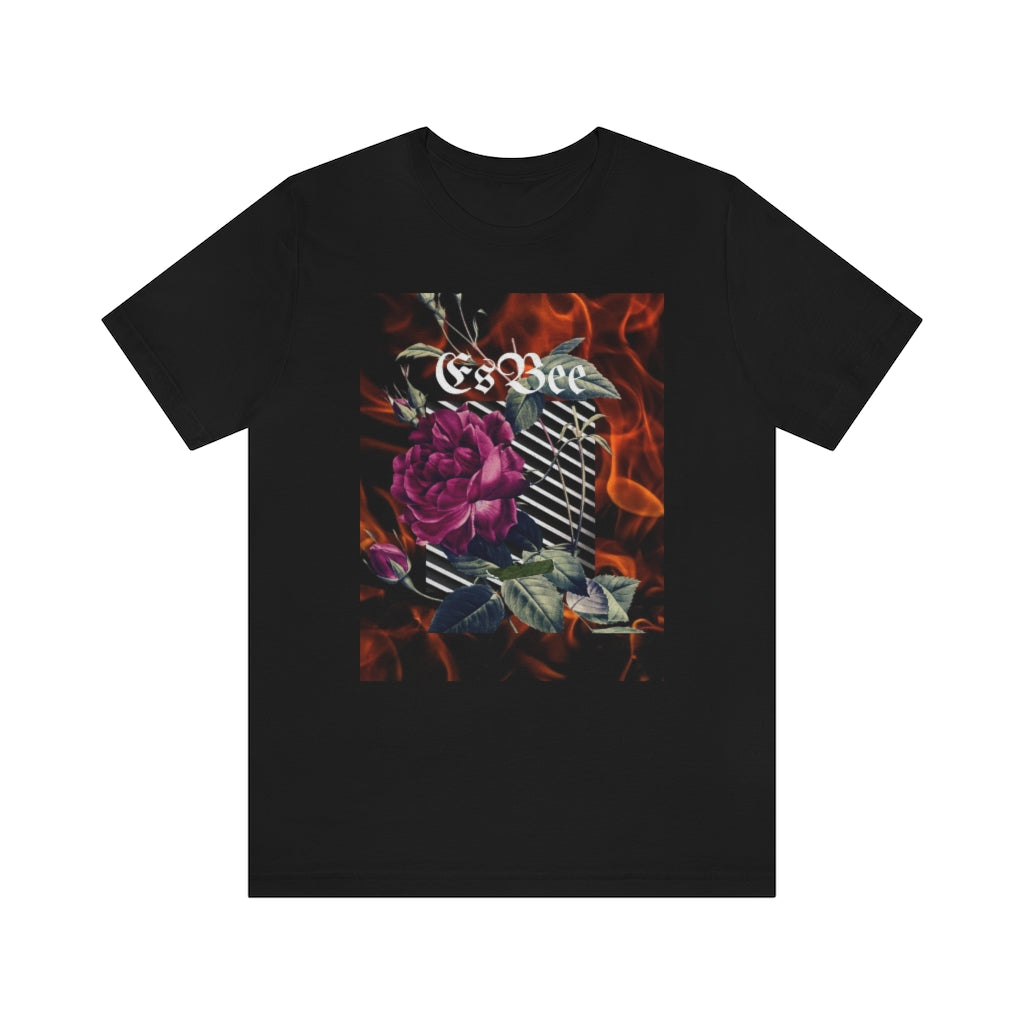 Rose Streetwear Shirt for Men Women, Abstract Shirt, Black T-shirt,