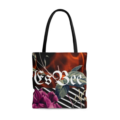 Rose Abstract Canvas Tote Bag, Weekender Bag, For Women, Unique Design Esbee