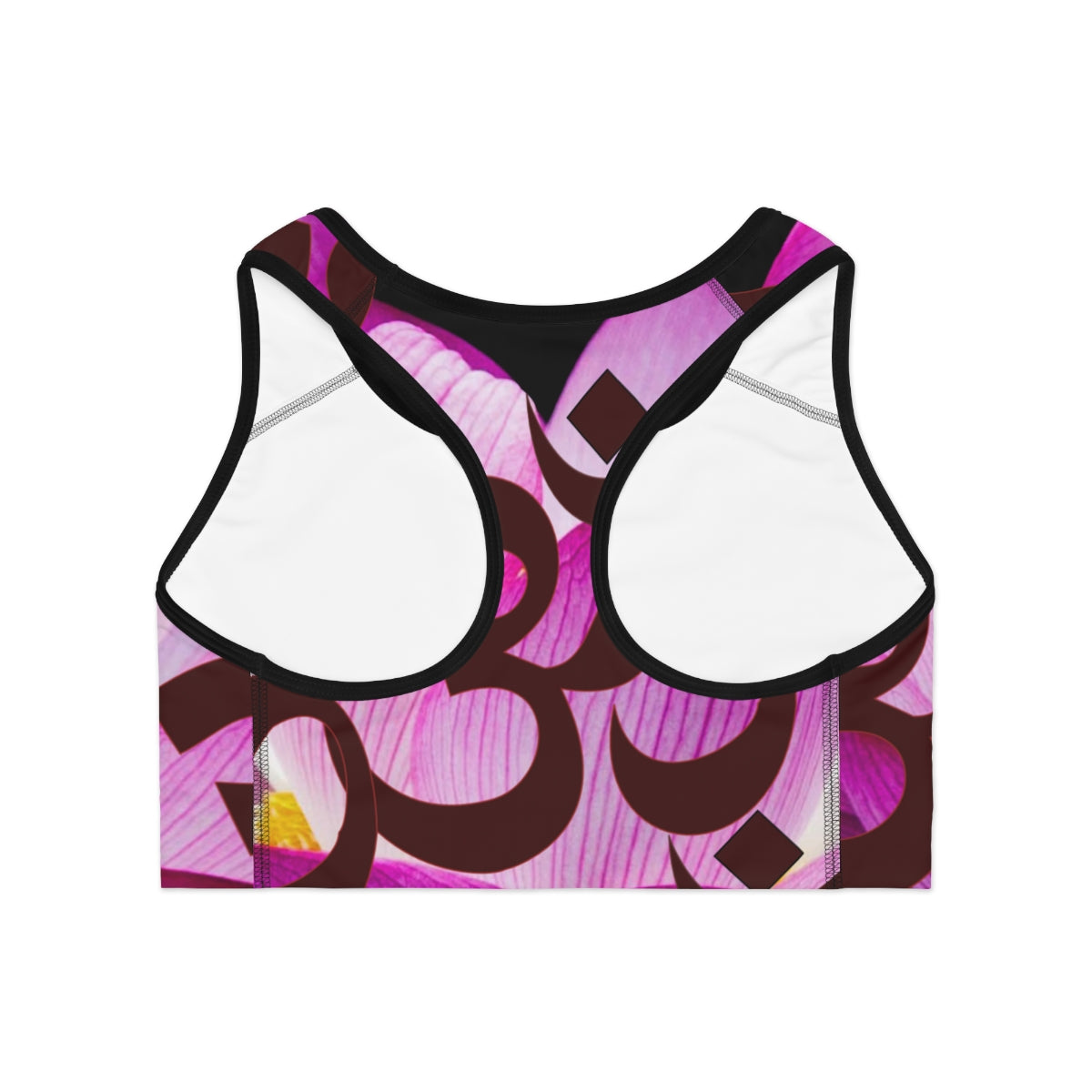 Sports Workout Fitness Cute Bra Top (AOP), Allover Print Abstract Crop Top Streetwear