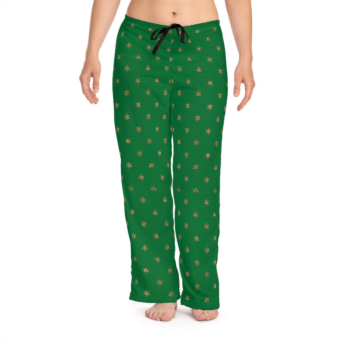 Women's Green Christmas Pajama Pants Loungewear, Cute Lounge Pants Holiday (AOP)