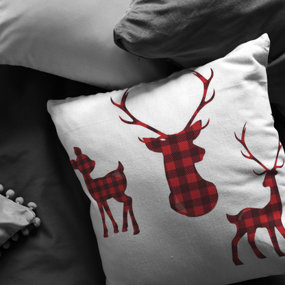 Buffalo Plaid Throw Pillow  Throw Pillow Cover  Dear Family Pillow Holiday Decorative Pillow Home Decor