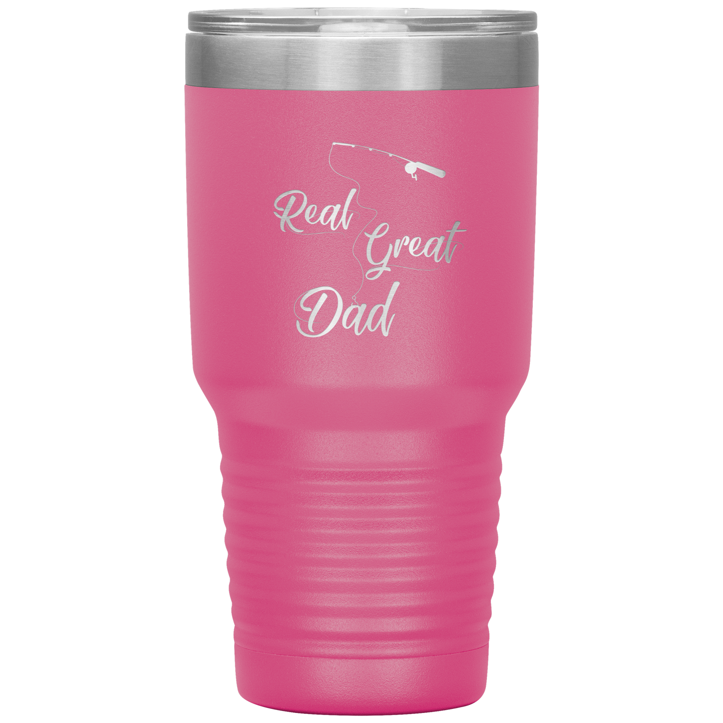 Fishing Tumbler Cup for Dad, Real Great Dad Tumbler Gift for Papa Dad Daddy Grandpa Father's Day Gift