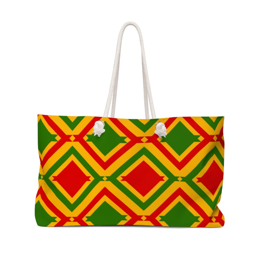 African Fabric Tote Bag Weekender Bag, Juneteenth Gift, Overnight Travel Bag,