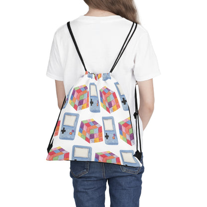 90's Drawstring Bag Backpack, School Mini Canvas Overnight Weekender Bag