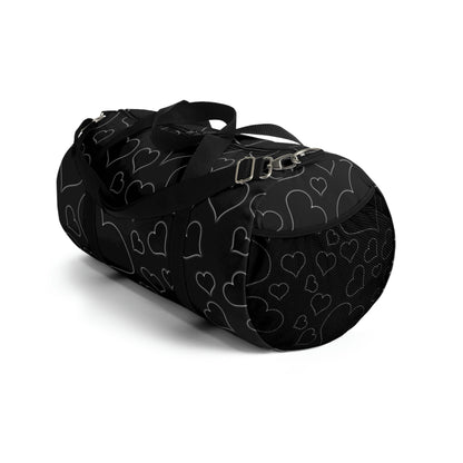 Black Hearts Duffle Bag, Goth Duffle Bag, Weekender Duffle Bag, Carry on