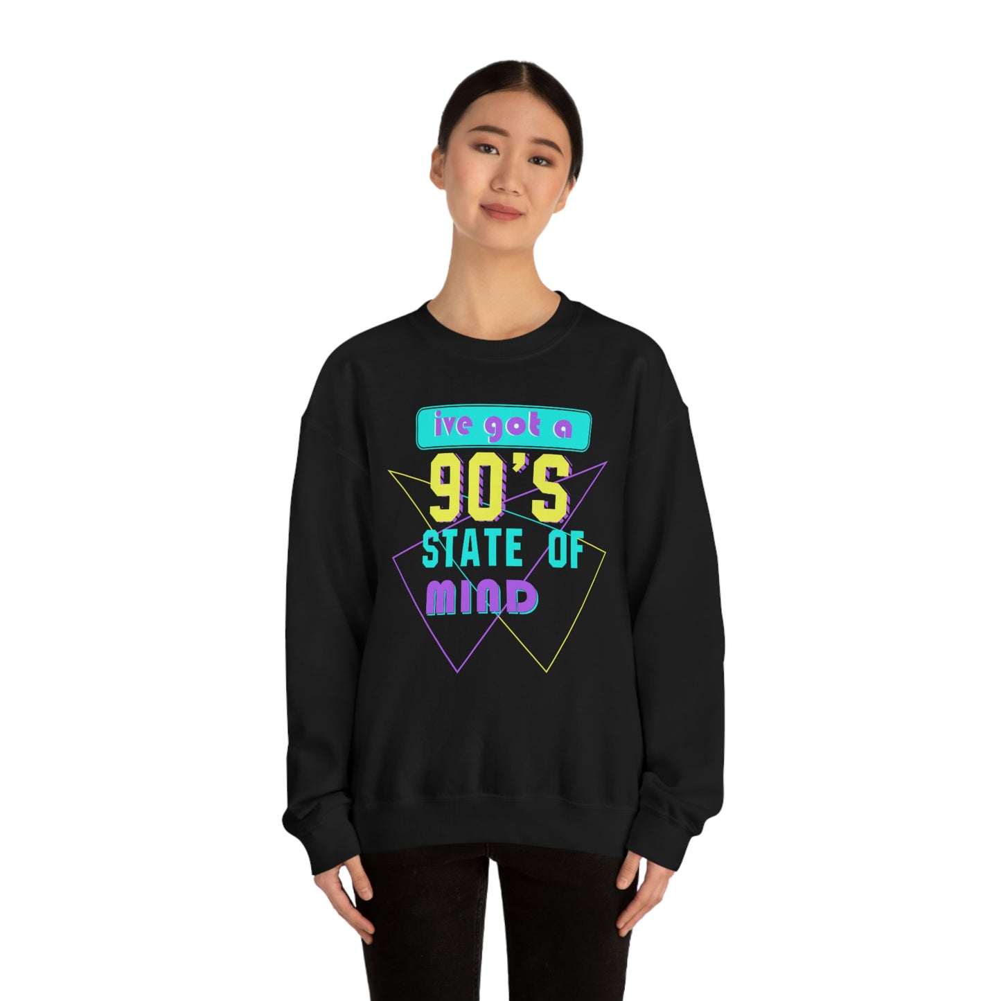 90's State of Mind Crewneck Sweatshirt, Y2k Streetwear Unisex Pop Culture Shirt,
