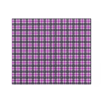Purple Plaid Throw Blanket, Fleece Blanket, Minky Blanket Adult, Velveteen, Cute Plush Blanket