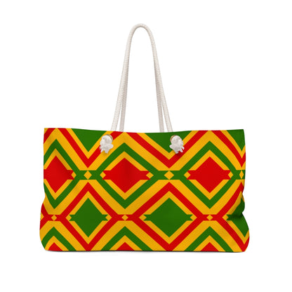 African Fabric Tote Bag Weekender Bag, Juneteenth Gift, Overnight Travel Bag,