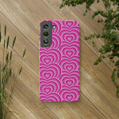 pink heart phone case biodegradable