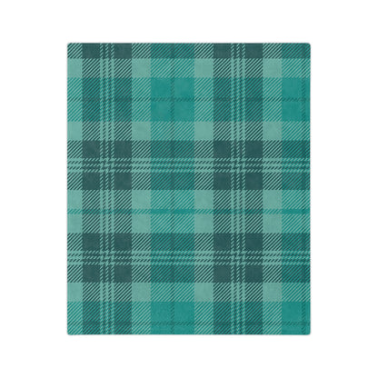 Green Plaid Throw Blanket, Check Fleece Blanket, Minky Blanket Adult, Velveteen, Cute Plush Blanket