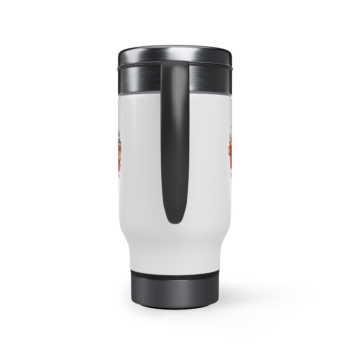 Stainless Steel Travel Mug with Handle, Coffee Sublimation Tumbler Travel Mug Thermos 14oz