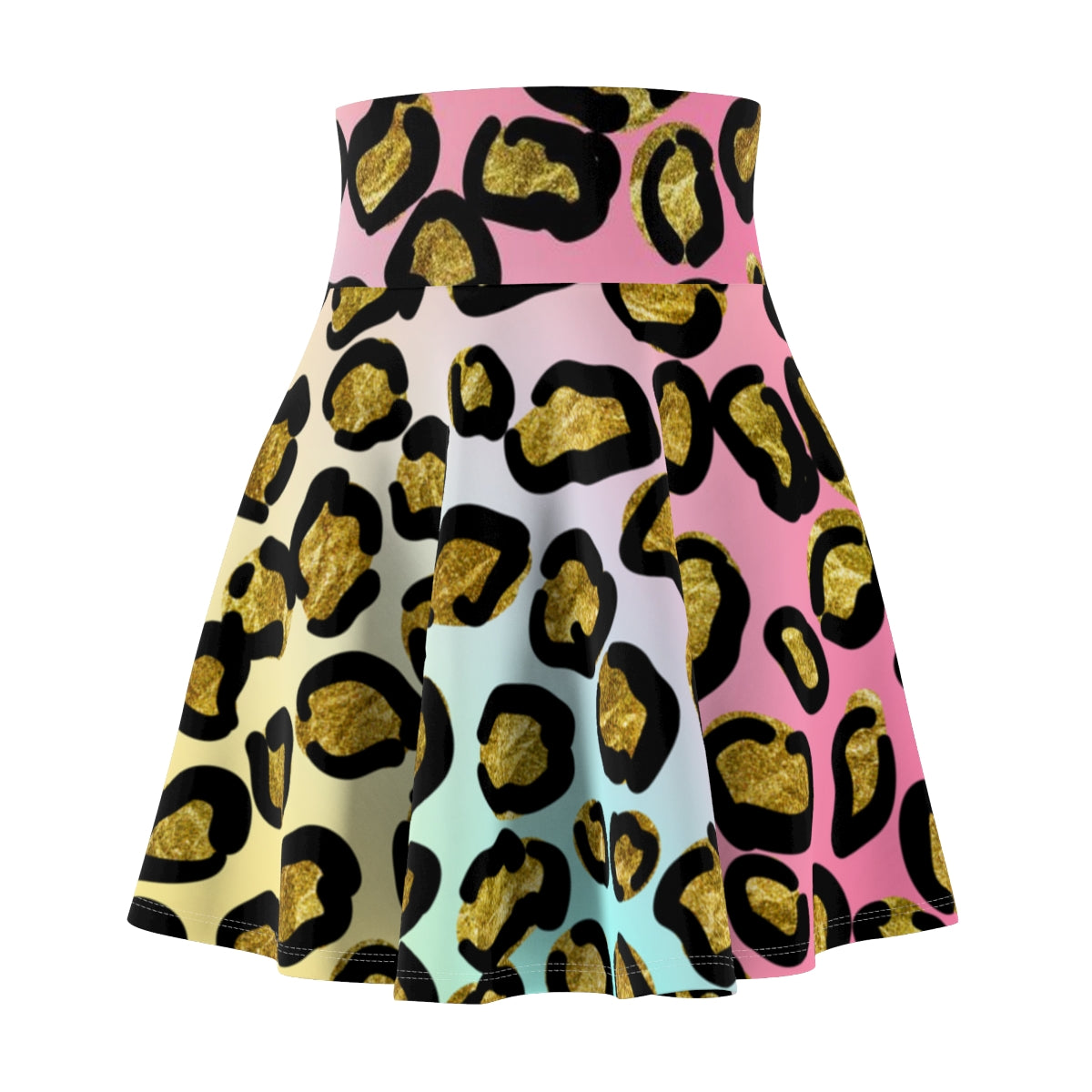 Women's Skater Skirt Leopard Animal Print, Cute High Waist Circle Skirt, Full A Line Skirt