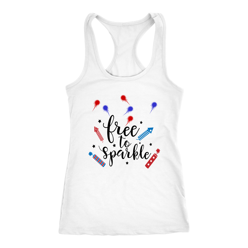Women's 4th of July Racerback tank top Custom graphic tee Fourth holiday shirt
