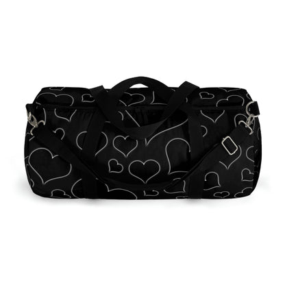 Black Hearts Duffle Bag, Goth Duffle Bag, Weekender Duffle Bag, Carry on
