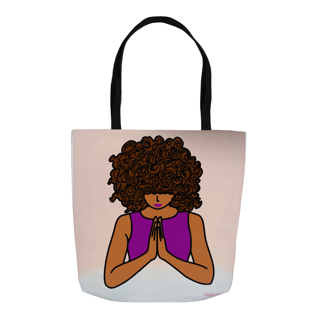 Tote Bags For Black Women  Praying Woman  Christian Gift Canvas Tote Bag