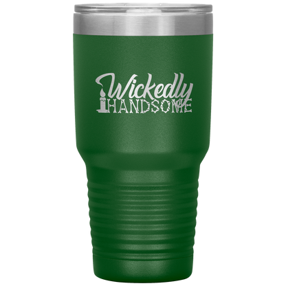 Halloween Tumbler Wickedly Handsome Funny Tumbler 30 oz Insulated Tumbler Mug Cup Gift