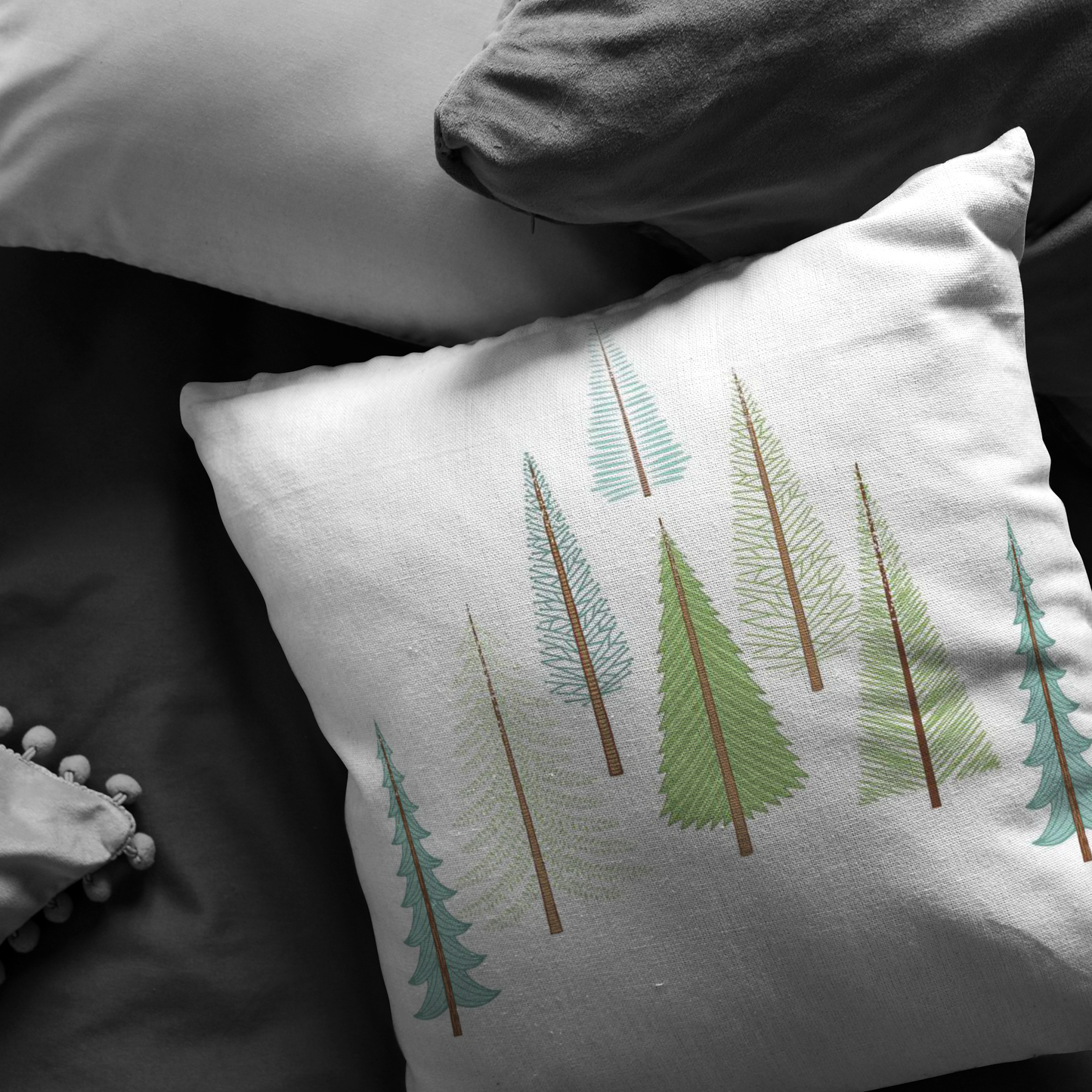 Throw Pillow Throw Pillow Cover  Minimalist Evergreen Tree Pillow  Decorative  Pillow Farmhouse Pillow Custom