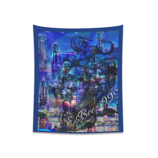 Tapestry Wall Hanging, Blue Wall Tapestry Cool Wall Art, Wall Accents
