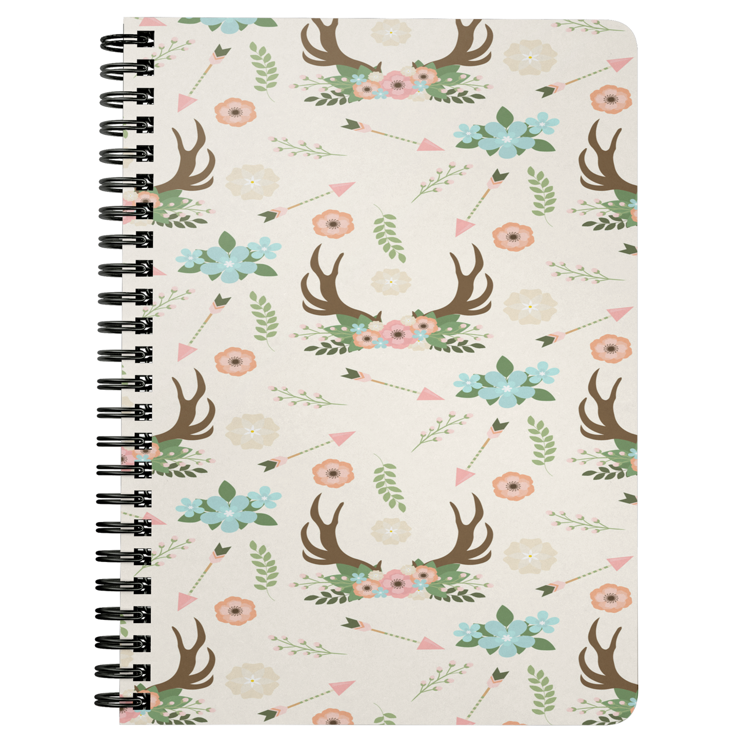 BoHo Notebook Journal DayBook Diary Spiraled Lined Notebook Custom Journal Daily Writing Tablet