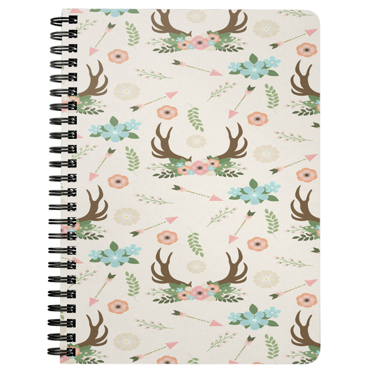 BoHo Notebook Journal DayBook Diary Spiraled Lined Notebook Custom Journal Daily Writing Tablet