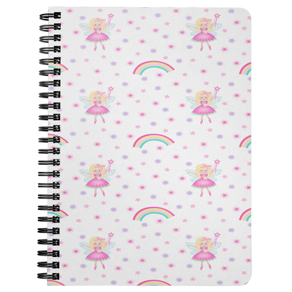 Notebook Journal Girls Fairy Rainbow Design Custom Notebook Gift for Girls Diary Spiral Lined