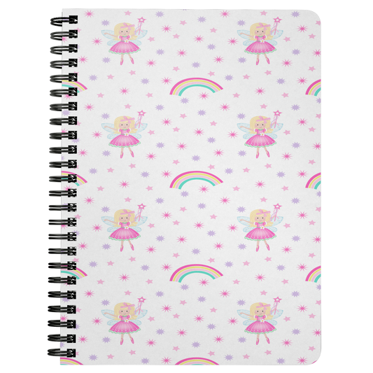 Notebook Journal Girls Fairy Rainbow Design Custom Notebook Gift for Girls Diary Spiral Lined