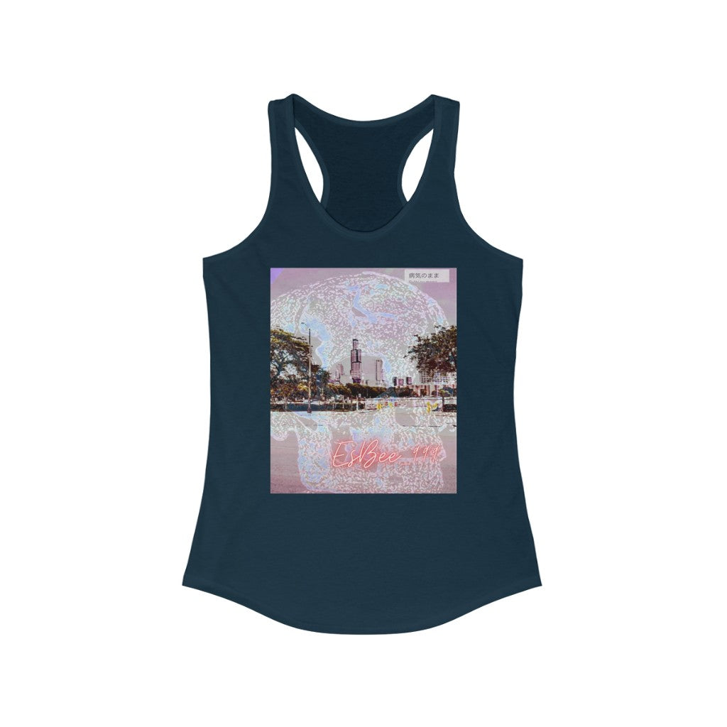 Women's Gothic Racerback Tank Top, Skull, Goth Style, Fashion, Summer Clothing